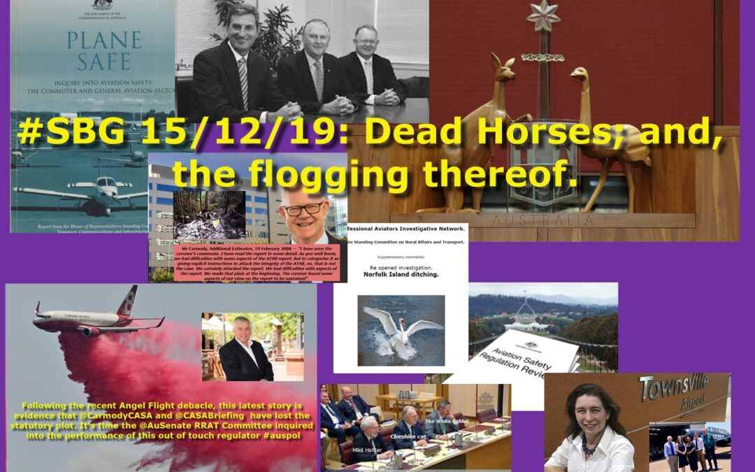 #SBG 15/12/19: Dead Horses; and, the flogging thereof.