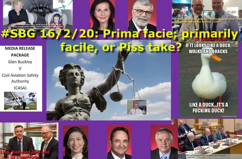 #SBG 16/2/20: Prima facie; primarily facile, or Piss take?