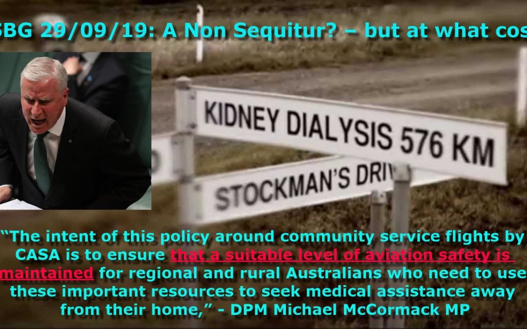 #SBG 29/09/19: A Non Sequitur? – but at what cost?